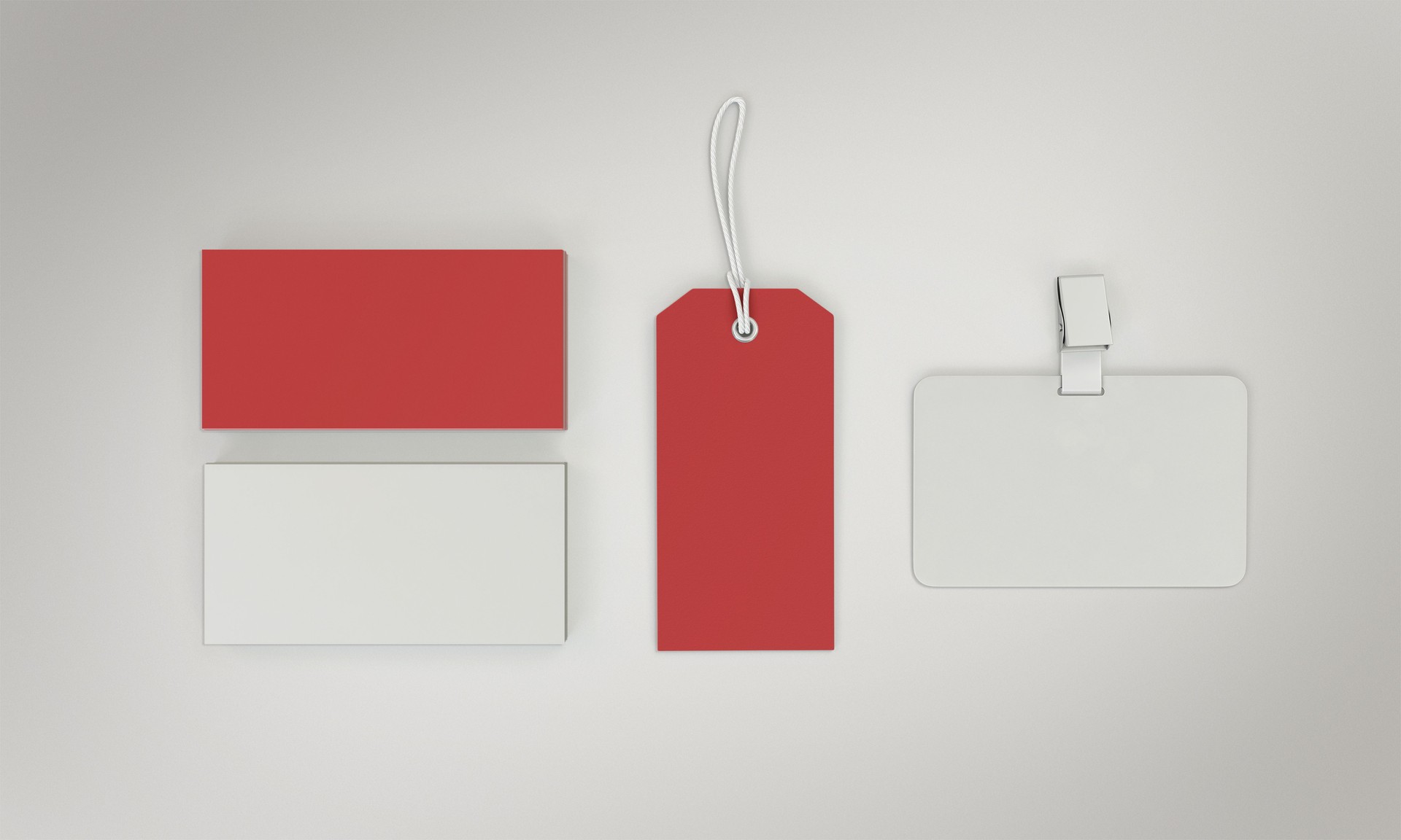 Visual Brand Identity Mockup, Corporate Stationery 3D Rendering